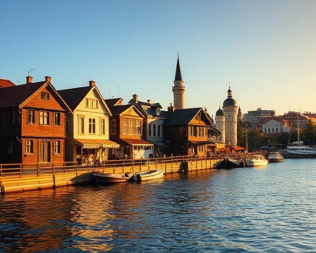 Luxury journey by the marina